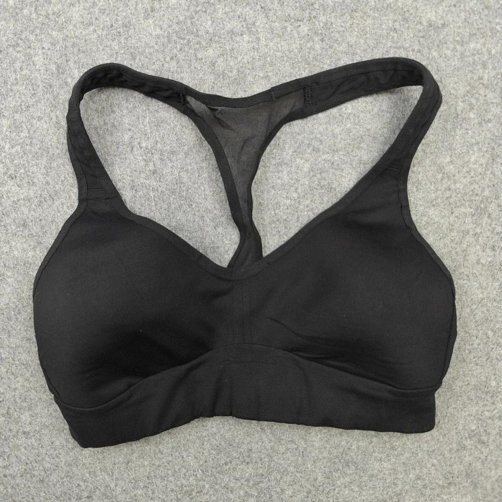 Lululemon Sports Bra Womens 2 Black Racerback Molded Lightly Lined High Support